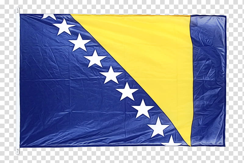 Independence Day Flag, Flag Of Bosnia And Herzegovina, Sticker, Bosnian Independence Day, Bosnian Language, Cobalt Blue, Electric Blue, Rectangle transparent background PNG clipart