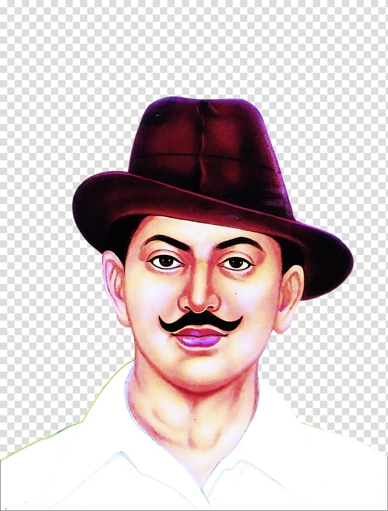 Bhagat Singh Shaheed Bhagat Singh, Face, Hat, Nose, Chin, Lip, Costume Hat, Fedora transparent background PNG clipart