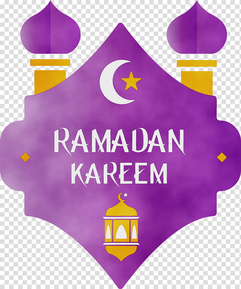 violet purple pink yellow magenta, Ramadan Mubarak, Ramadan Kareem, Watercolor, Paint, Wet Ink, Logo, Label transparent background PNG clipart
