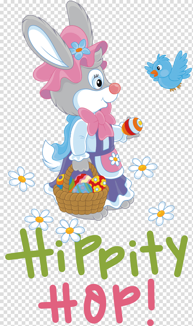 Happy Easter Hippity Hop, Easter Bunny, Drawing, Watercolor Painting, Rabbit, Cartoon, Artist transparent background PNG clipart