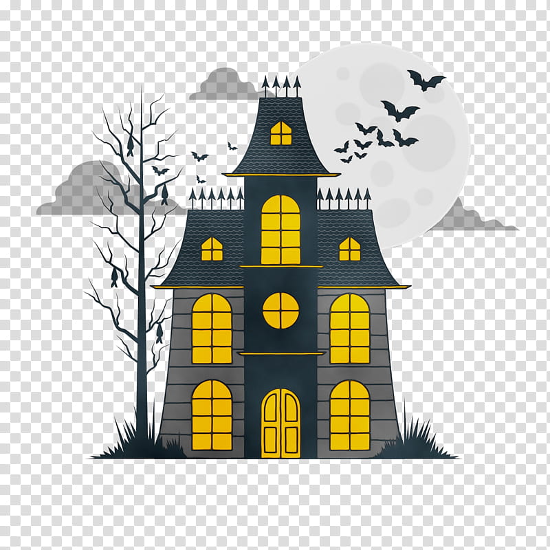 quotation mark apostrophe haunted house quotation text, Halloween , Watercolor, Paint, Wet Ink, Cartoon, Hyphen transparent background PNG clipart