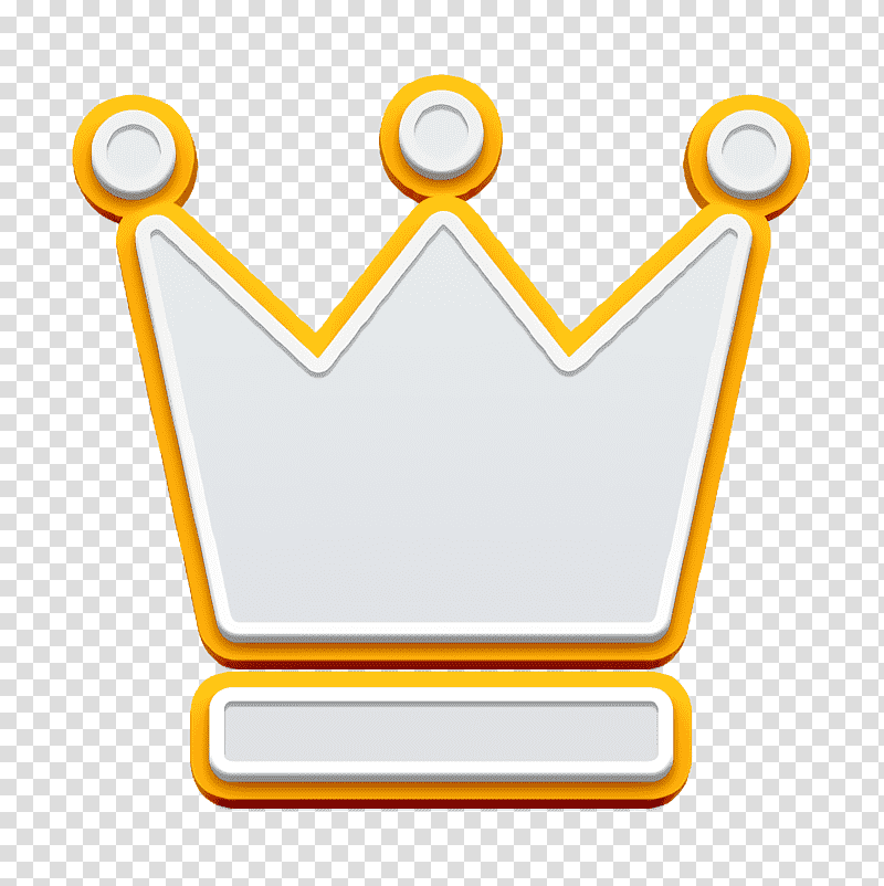 Crown icon King icon fashion icon, Logo, Symbol, Chemical Symbol, Yellow, Meter, Line transparent background PNG clipart