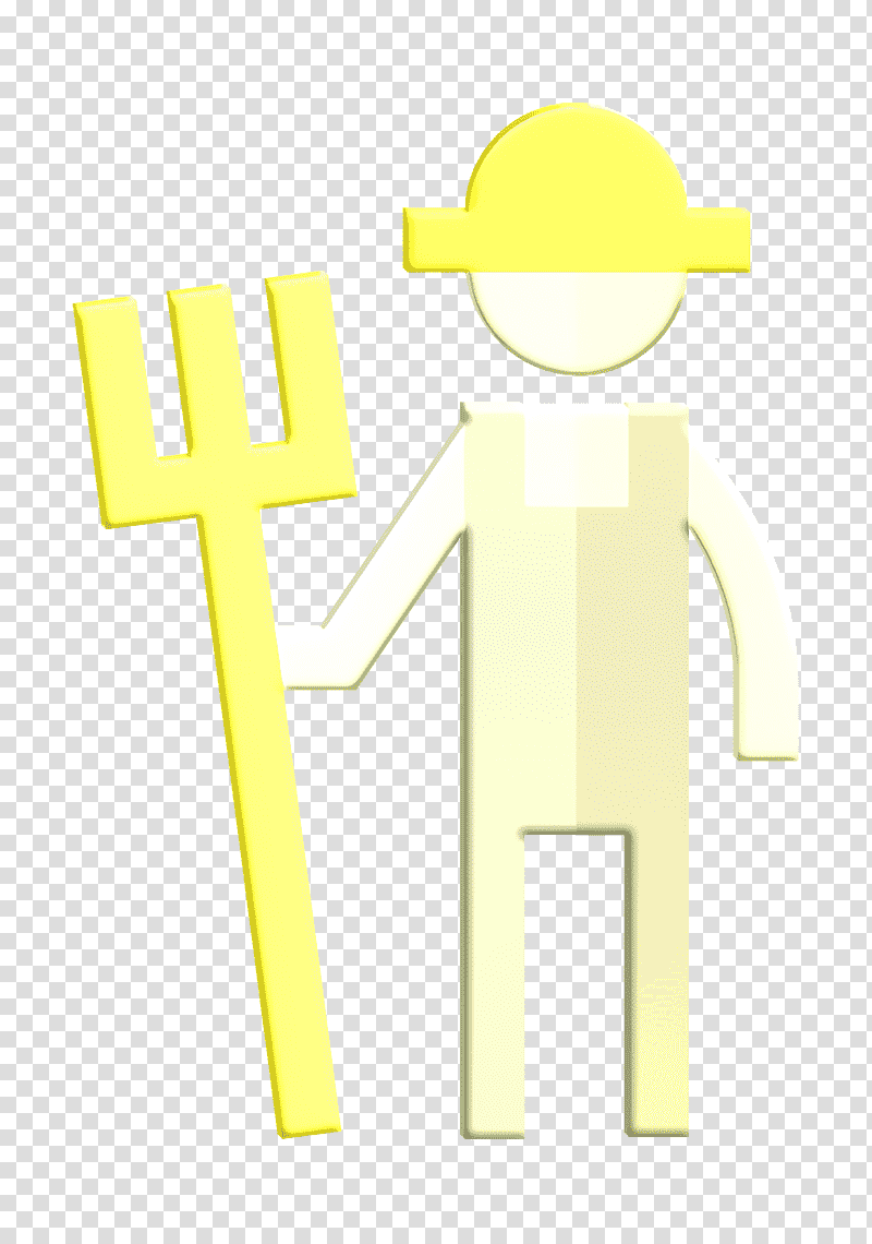 Farmer icon Professions and jobs icon Farming and Gardening icon, Logo, Symbol, Text, Yellow transparent background PNG clipart