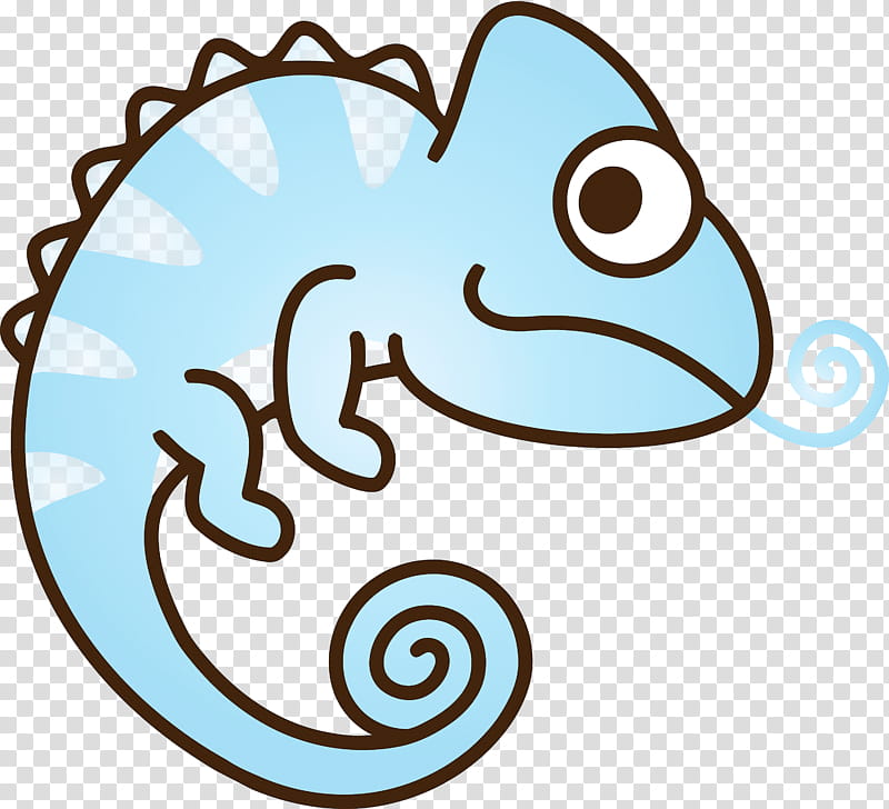 aqua line sticker line art coloring book, Chameleon, Cute Chameleon, Cartoon Chameleon transparent background PNG clipart