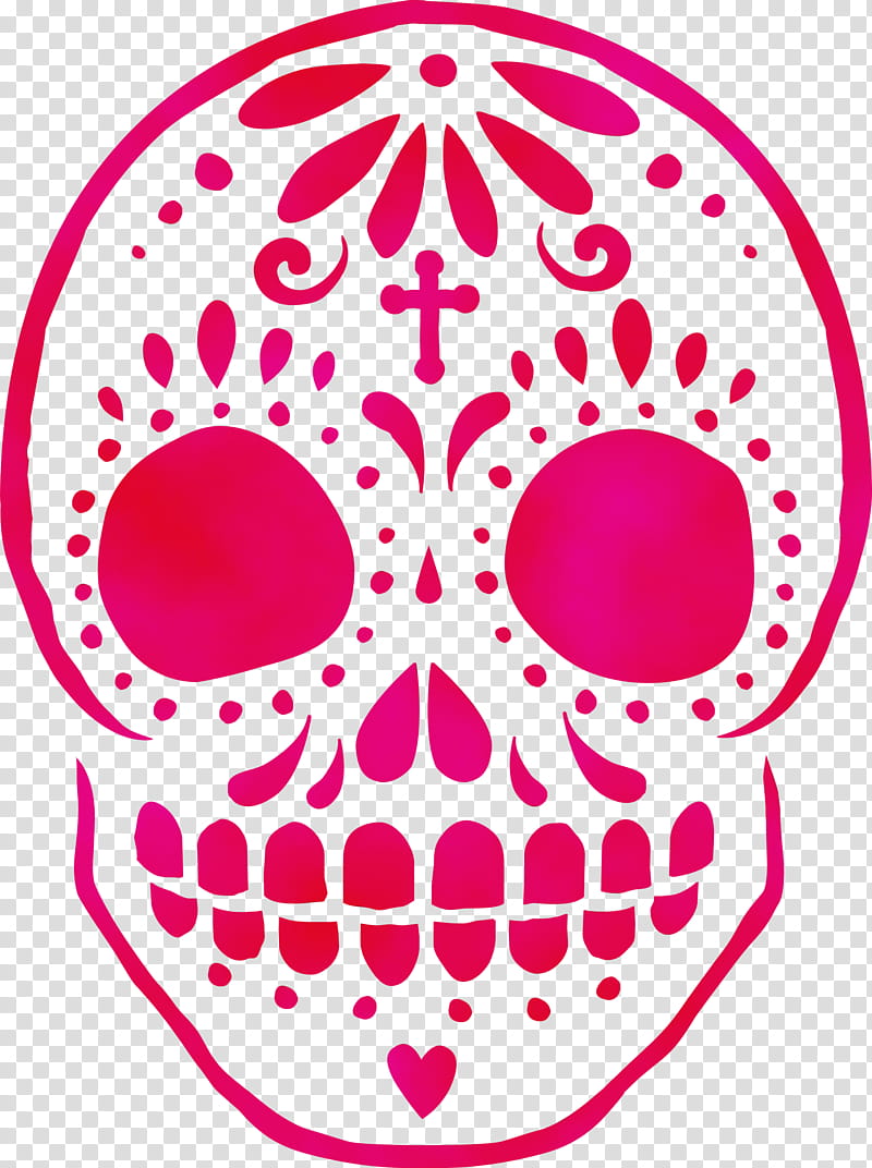 calavera day of the dead free stencil skeleton, Sugar Skull, Watercolor, Paint, Wet Ink, Face, Drawing, Head transparent background PNG clipart