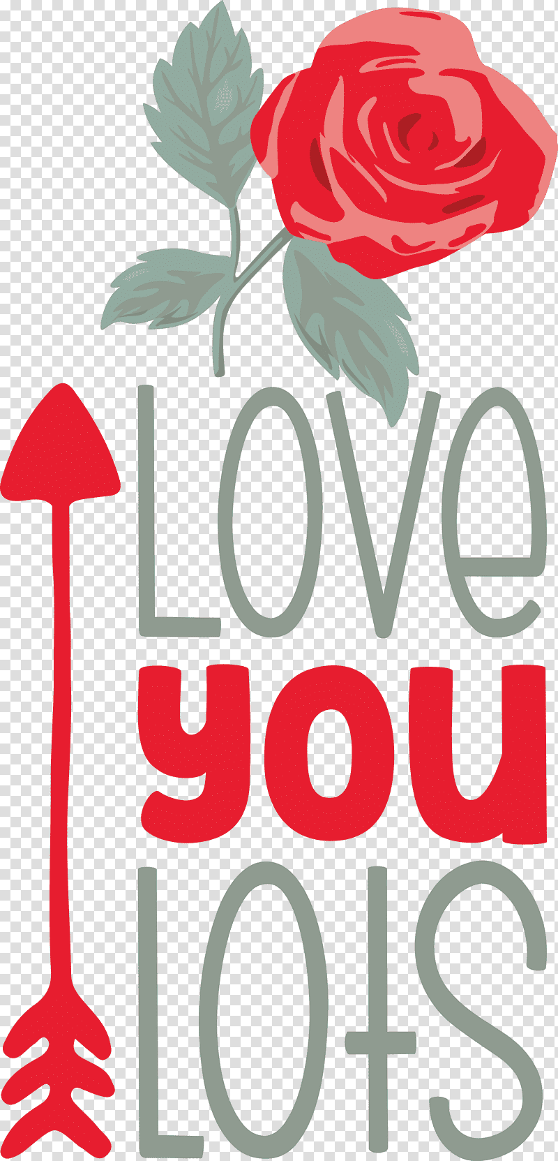 Love You Lots Valentines Day Valentine, Quote, Floral Design, Garden Roses, Cut Flowers, Logo transparent background PNG clipart