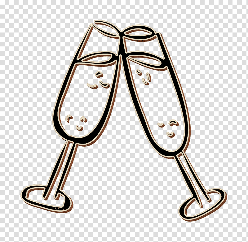 food icon Champagne glasses icon Hand Drawn Wedding icon, Toast Icon, Martini, Champagne Cocktail, Fizz, Wine, Vodka Martini transparent background PNG clipart