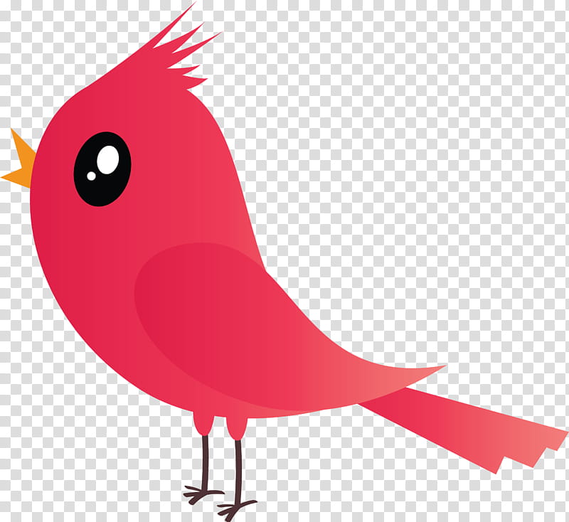 bird cardinal red beak pink, Cartoon Bird, Cute Bird, Songbird, Perching Bird, Tail transparent background PNG clipart