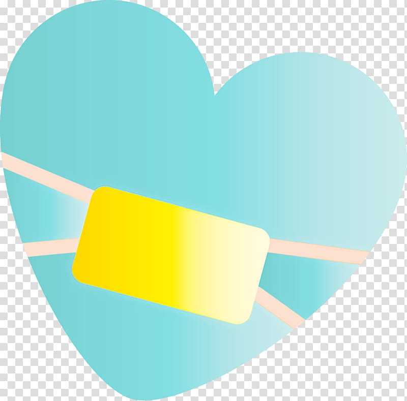 emoji medical mask Corona Virus Disease, Turquoise, Aqua, Heart, Yellow, Teal transparent background PNG clipart
