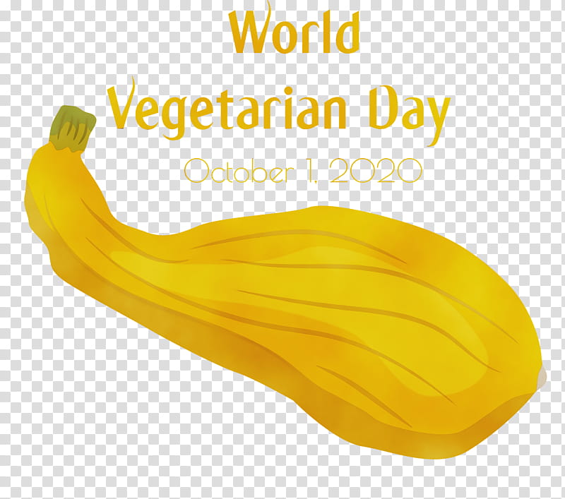 banana yellow meter, World Vegetarian Day, Watercolor, Paint, Wet Ink transparent background PNG clipart