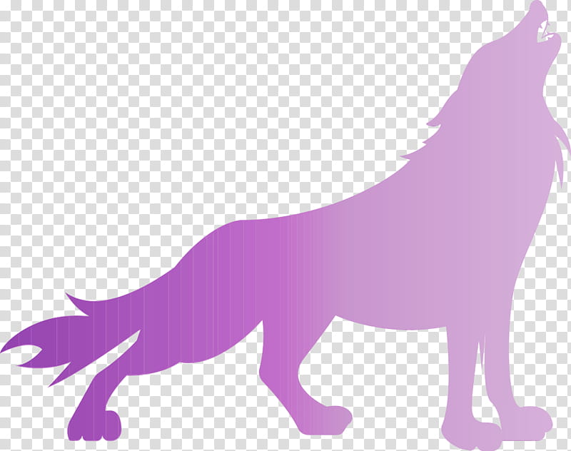 purple violet pink tail animal figure, Wolf, Watercolor, Paint, Wet Ink, Silhouette, Magenta transparent background PNG clipart