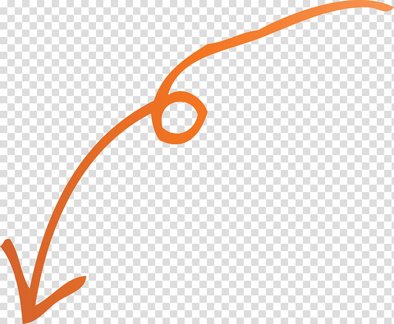 Curved Arrow, Orange, Line transparent background PNG clipart