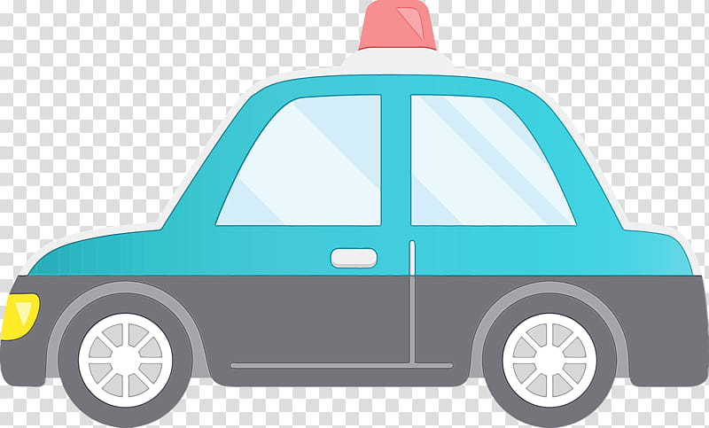 City car, Cartoon Car, Watercolor, Paint, Wet Ink, Vehicle, Turquoise, Transport transparent background PNG clipart