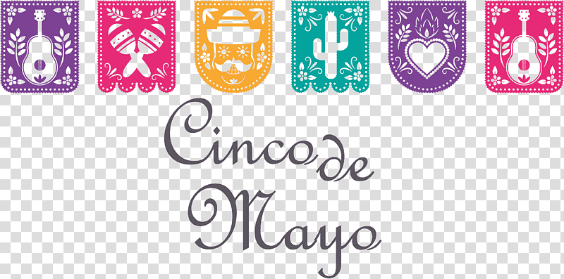 Cinco de Mayo Fifth of May, Logo, Banner, Line, Purple, Meter, French Language transparent background PNG clipart