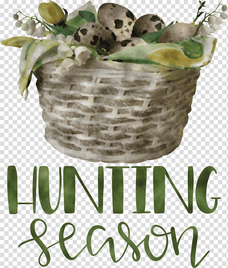 Hunting Season Easter Day Happy Easter, Gift Basket, Flowerpot transparent background PNG clipart