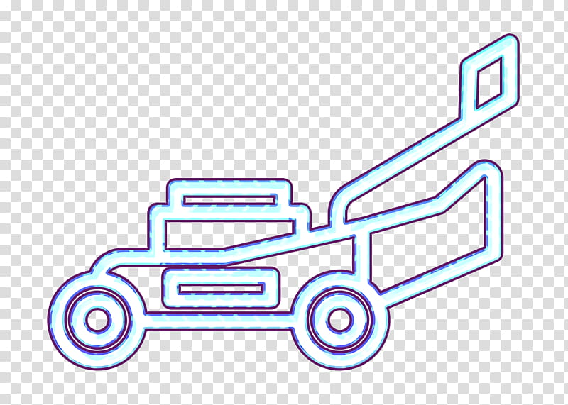 Farming and gardening icon Cultivation icon Lawn mower icon, Line, Vehicle, Auto Part, Coloring Book, Car transparent background PNG clipart