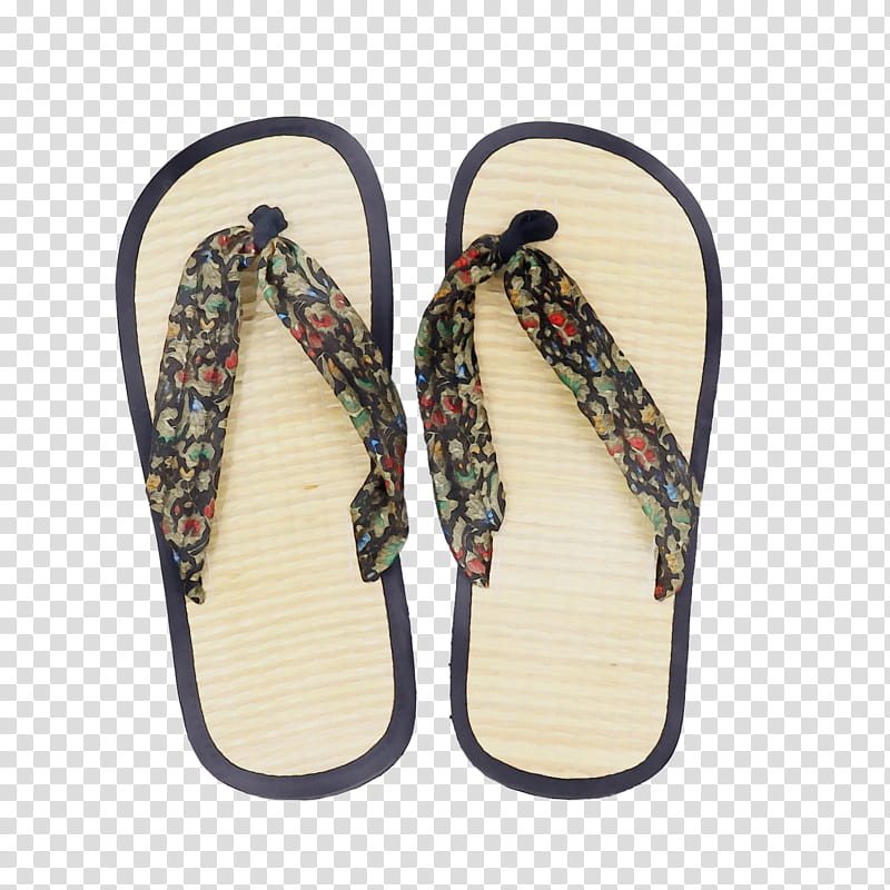 footwear flip-flops slipper yellow shoe, Watercolor, Paint, Wet Ink, Flipflops, Sandal transparent background PNG clipart