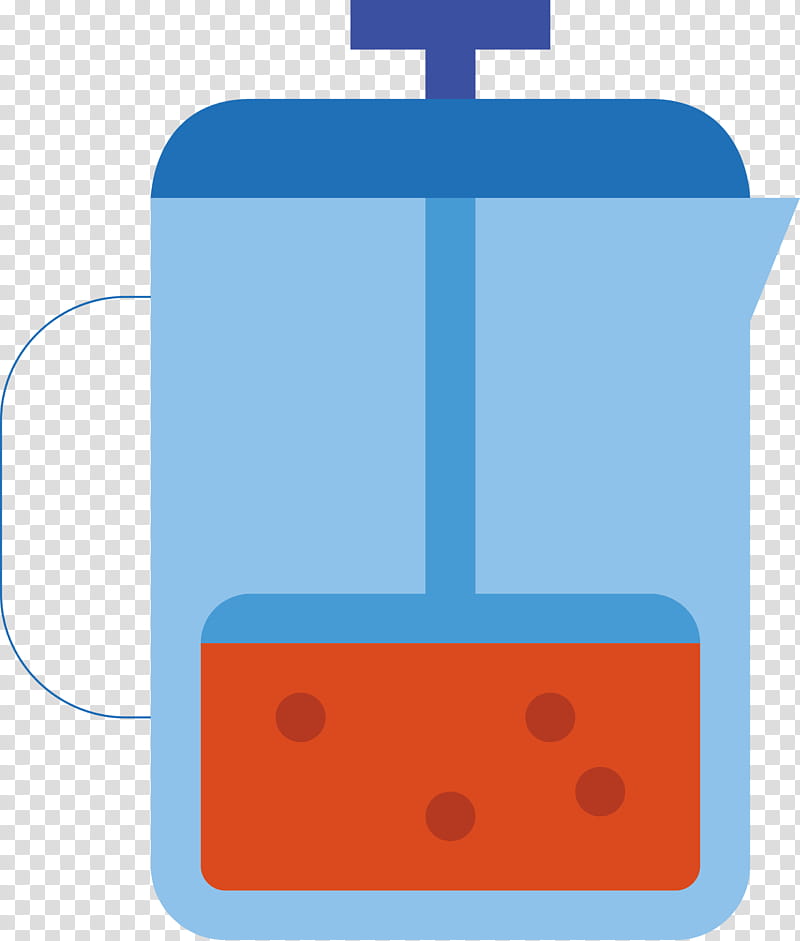 French Press, Line, Electric Blue transparent background PNG clipart