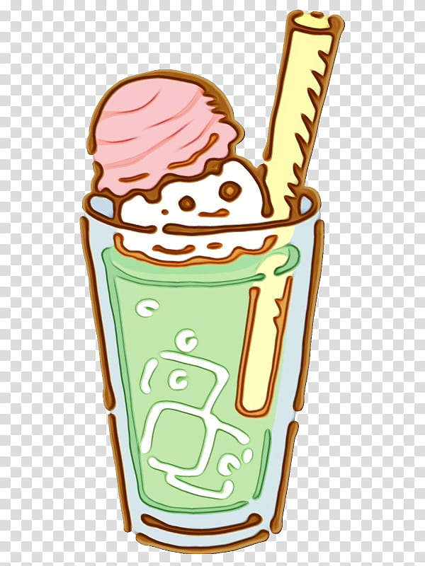 Ice cream, Soft Drink, Watercolor, Paint, Wet Ink, Ice Cream Cone, Noncommercial Activity, Commerce transparent background PNG clipart