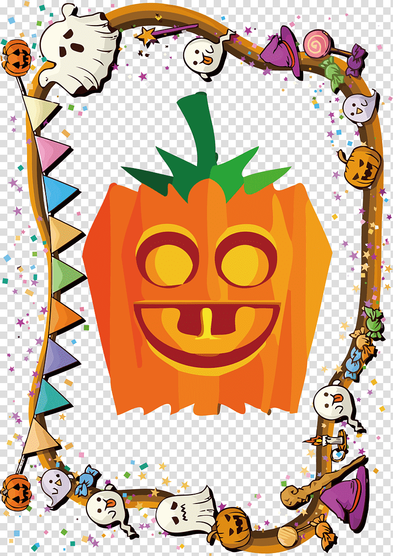 Happy Halloween, green yellow and red dragon illustration, Text, Line, Pumpkin, Happiness, Mathematics, Geometry transparent background PNG clipart