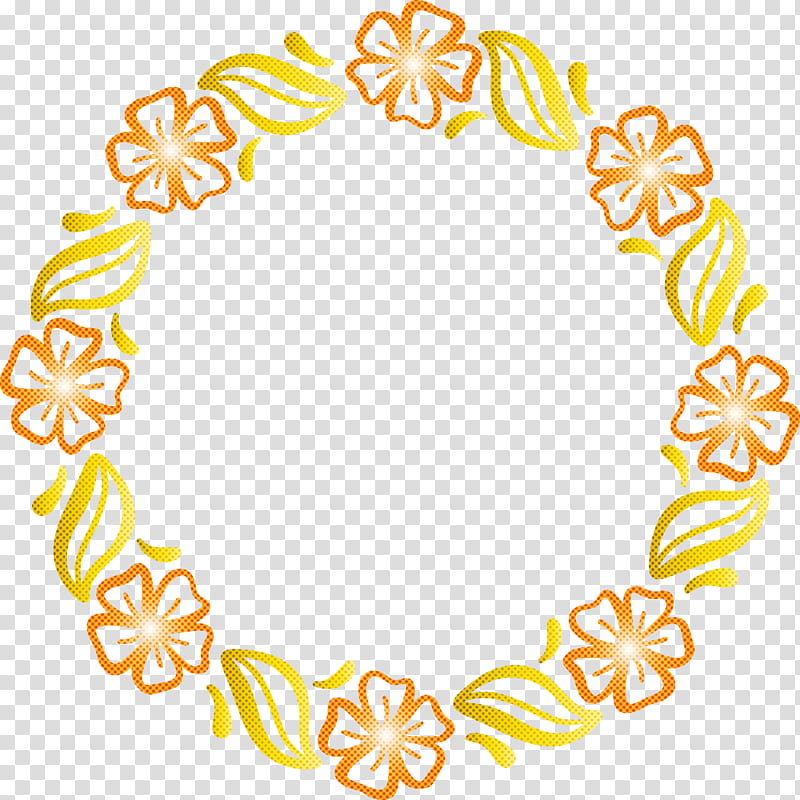 Spring frame flower frame floral frame, Leaf Frame, Yellow, Ornament, Circle transparent background PNG clipart