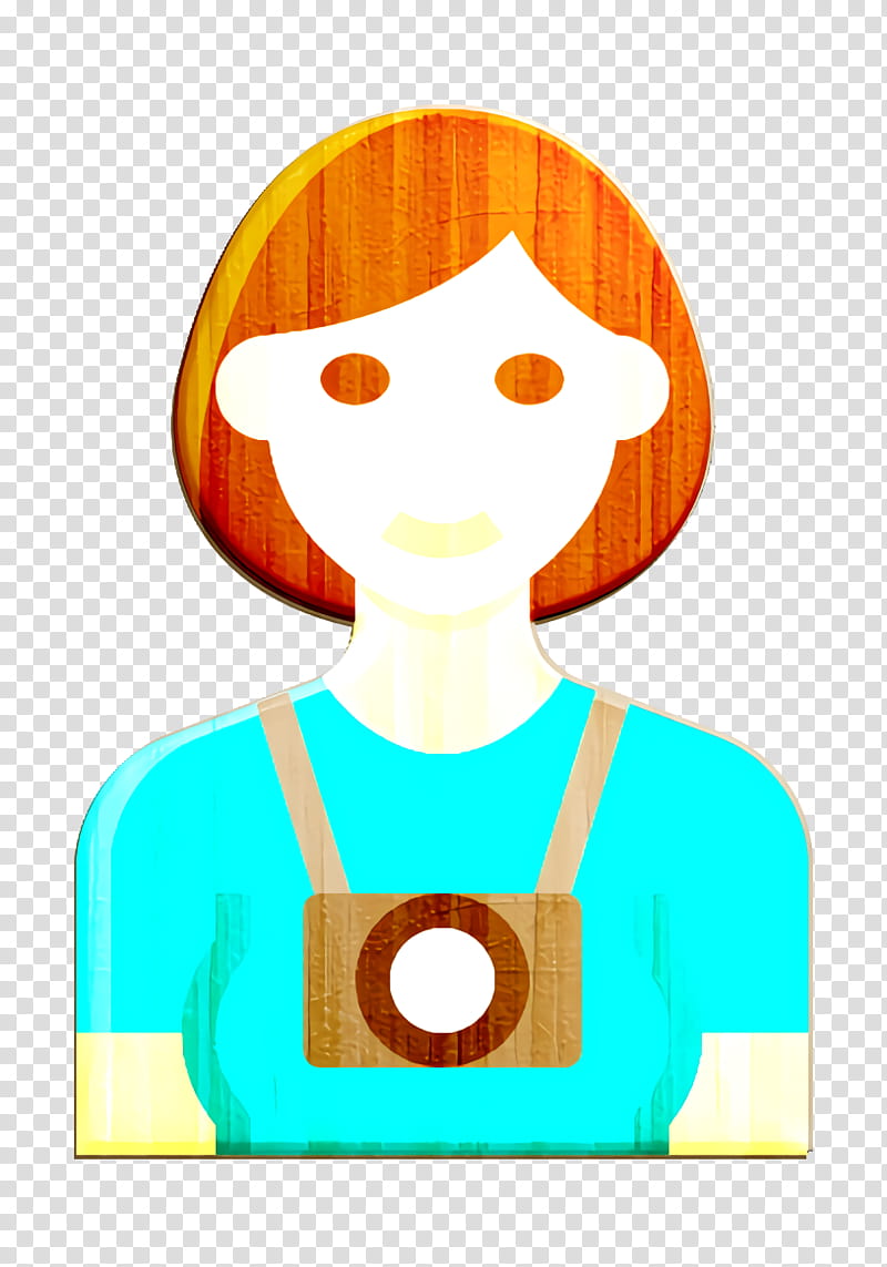 grapher icon Tourist icon Occupation Woman icon, grapher Icon, Orange, Smile transparent background PNG clipart