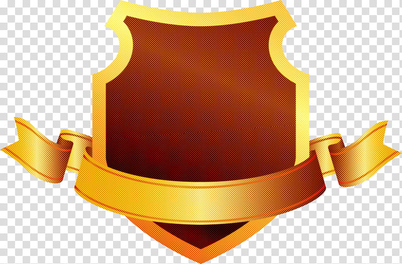 Emblem Ribbon, Shield, Yellow, Orange, Logo, Symbol transparent background PNG clipart