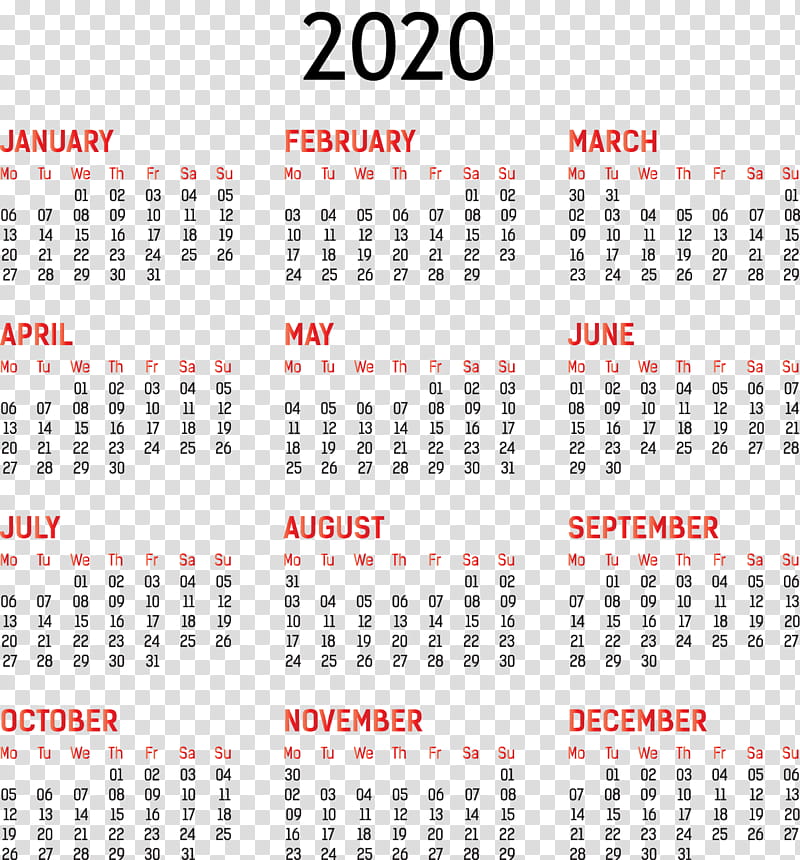 2020 yearly calendar Printable 2020 Yearly Calendar Template Full Year Calendar 2020, Rotterdam, Artist, Furniture Designer, 3D Computer Graphics, Project, Netherlands transparent background PNG clipart