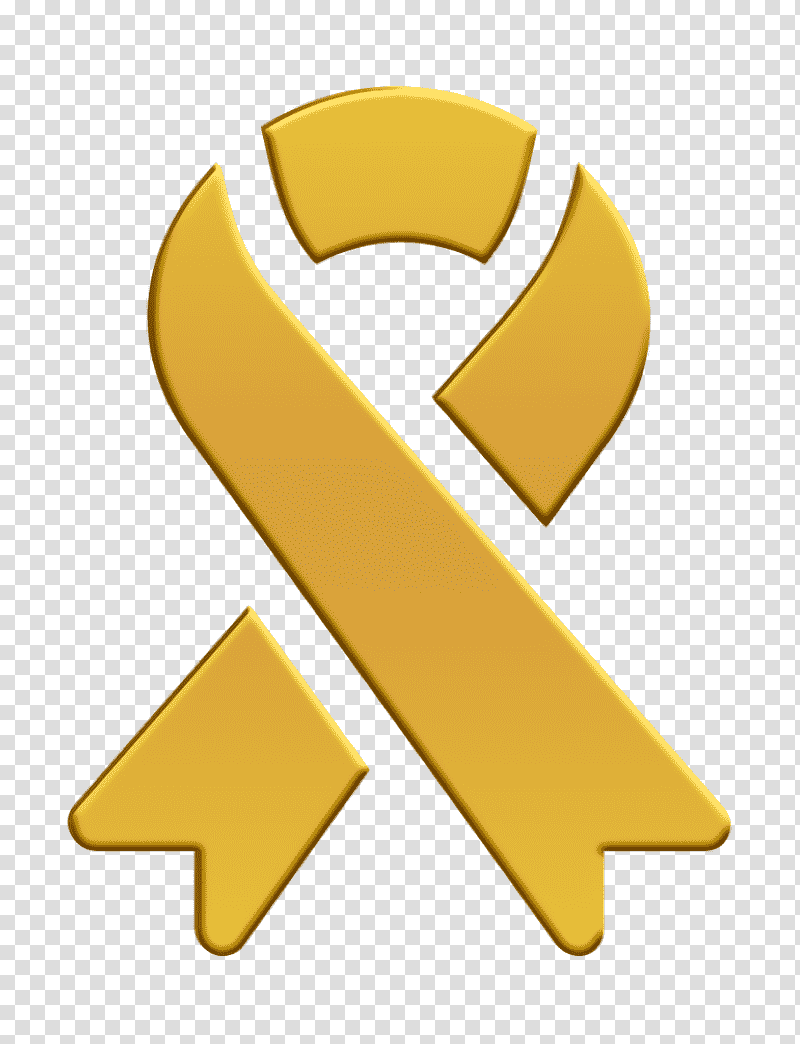 World Cancer Awareness Day icon Cancer icon Ribbon icon, Symbol, Chemical Symbol, Yellow, Meter, Chemistry, Science transparent background PNG clipart