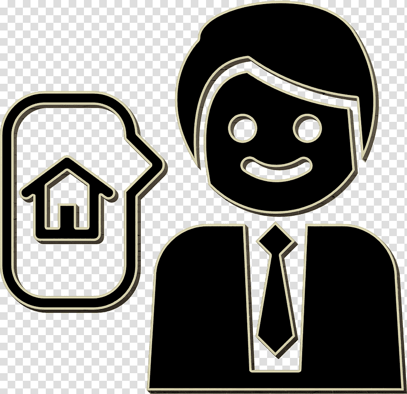 Real Estate icon people icon Real estate worker icon, Job Icon, House, Housing, Telecommuting, Employment, Home transparent background PNG clipart