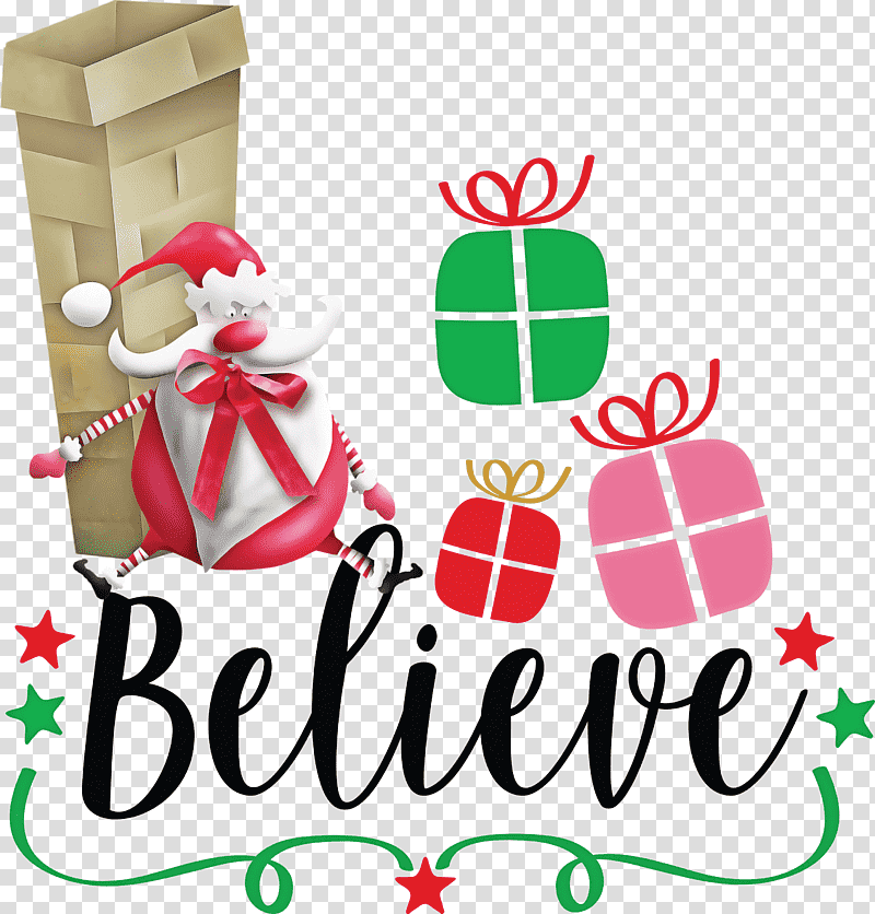 Believe Santa Christmas, Christmas , Christmas Day, Gift, Wish List, Christmas Ornament M, Holiday transparent background PNG clipart