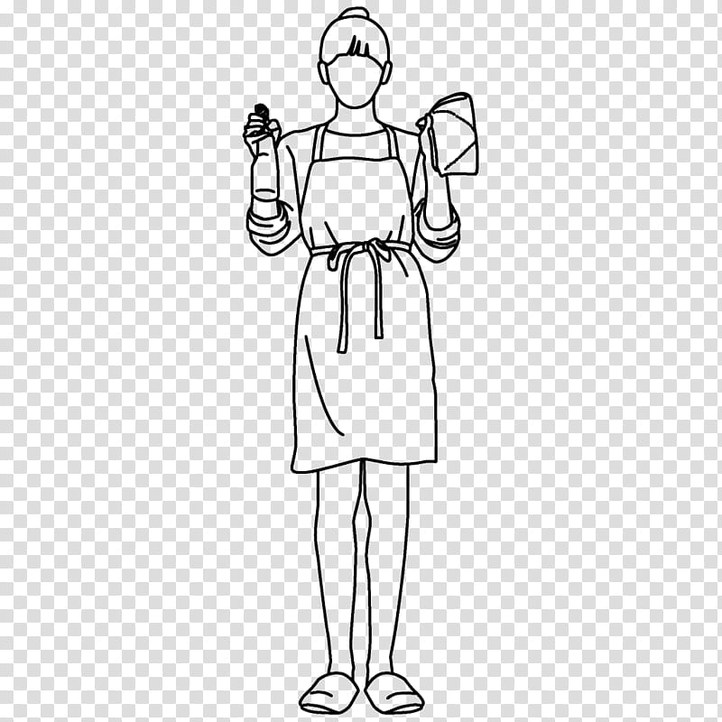 spring cleaning, Line Art, White, Standing, Shoulder, Arm, Joint, Clothing transparent background PNG clipart