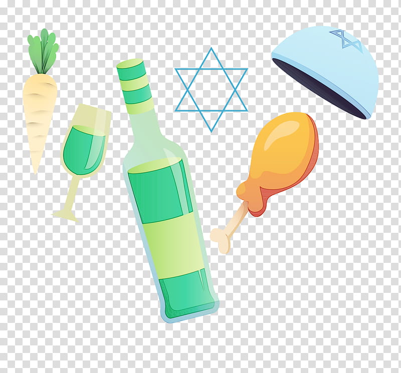 Plastic bottle, Happy Passover, Watercolor, Paint, Wet Ink transparent background PNG clipart