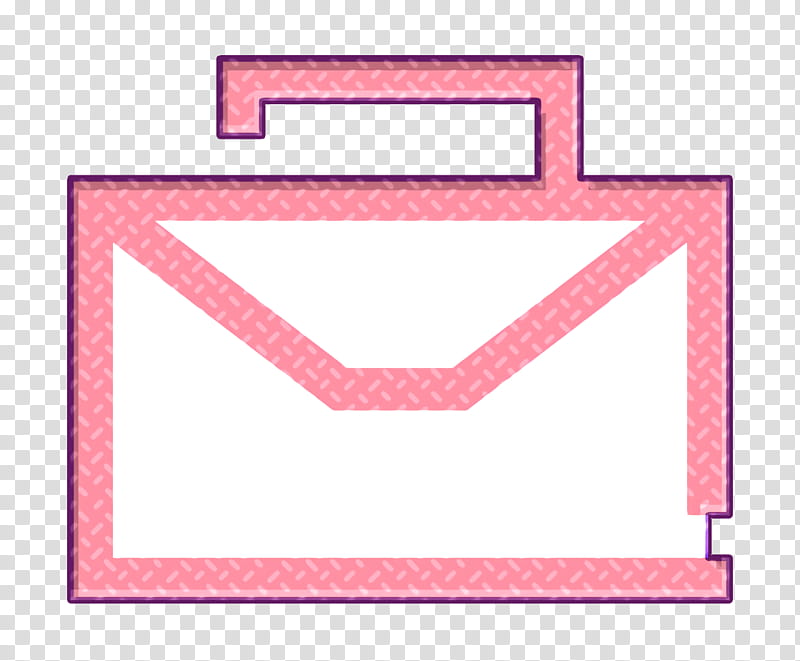 Bag icon Office Equipment icon Briefcase icon, Pink, Text, Line, Magenta, Rectangle, Material Property, Square transparent background PNG clipart