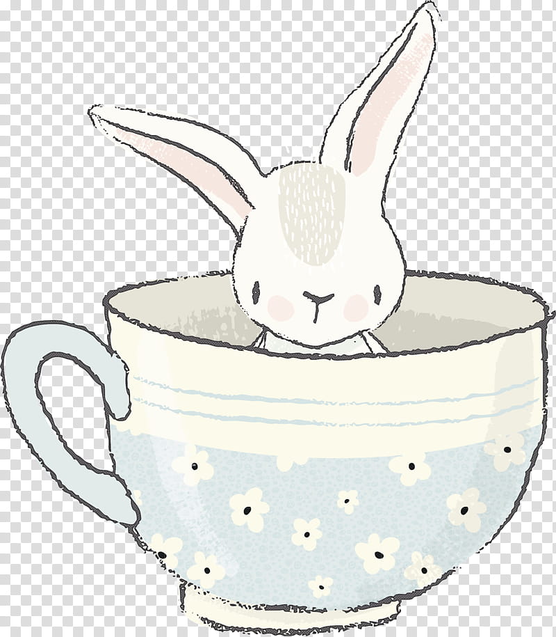 rabbit cup tableware rabbits and hares drinkware, Serveware, Snout, Line Art, Teacup, Ear, Drawing, Whiskers transparent background PNG clipart