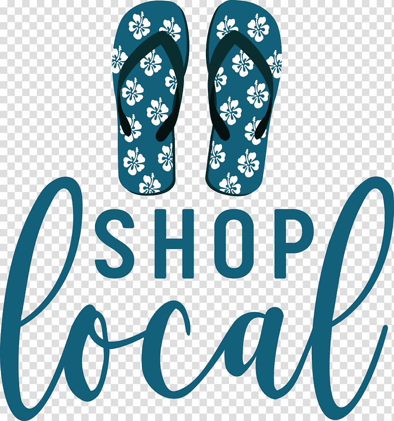 SHOP LOCAL, Logo, Electric Blue M, Shoe, Flipflops transparent background PNG clipart