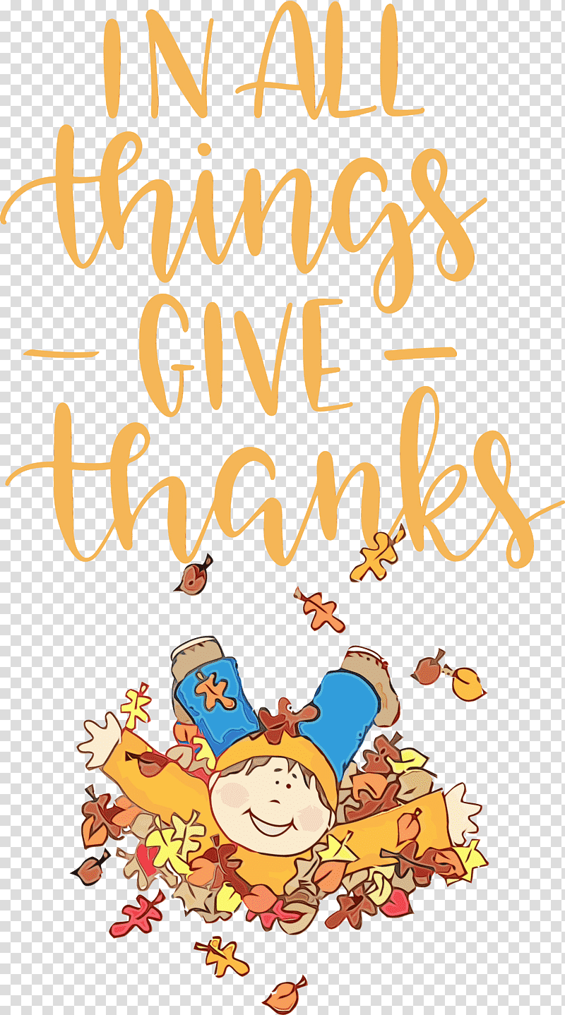 cartoon yellow line meter happiness, Give Thanks, Thanksgiving, Autumn, Watercolor, Paint, Wet Ink transparent background PNG clipart