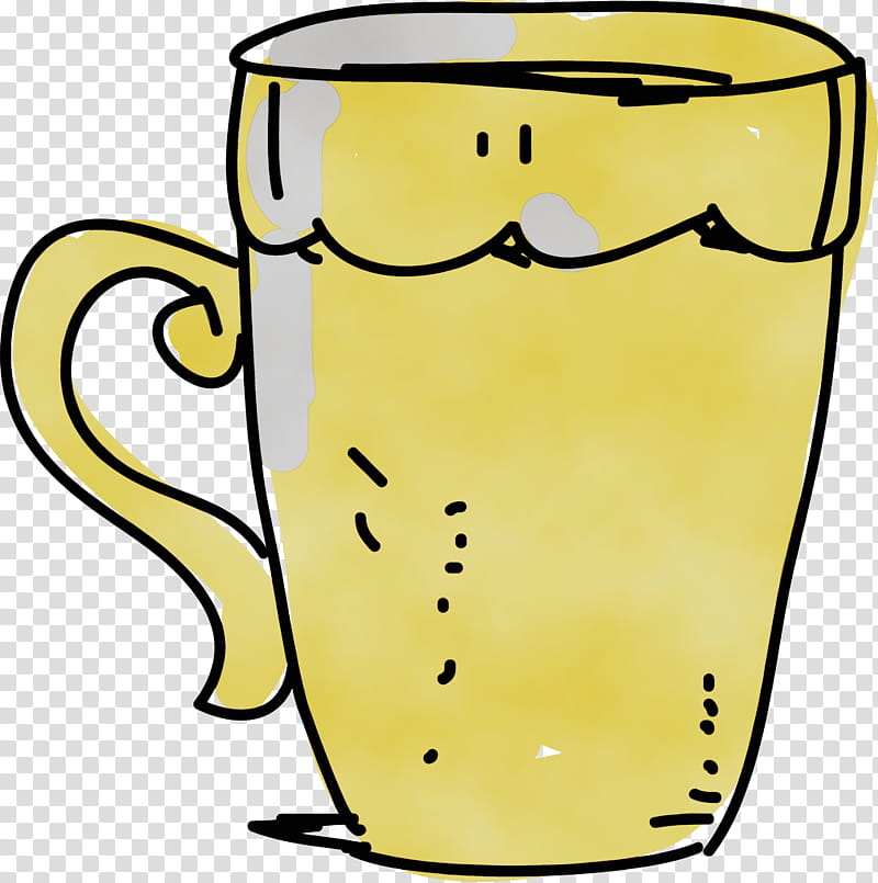 mug beer glassware pint glass yellow glass, Watercolor, Paint, Wet Ink, Meter transparent background PNG clipart