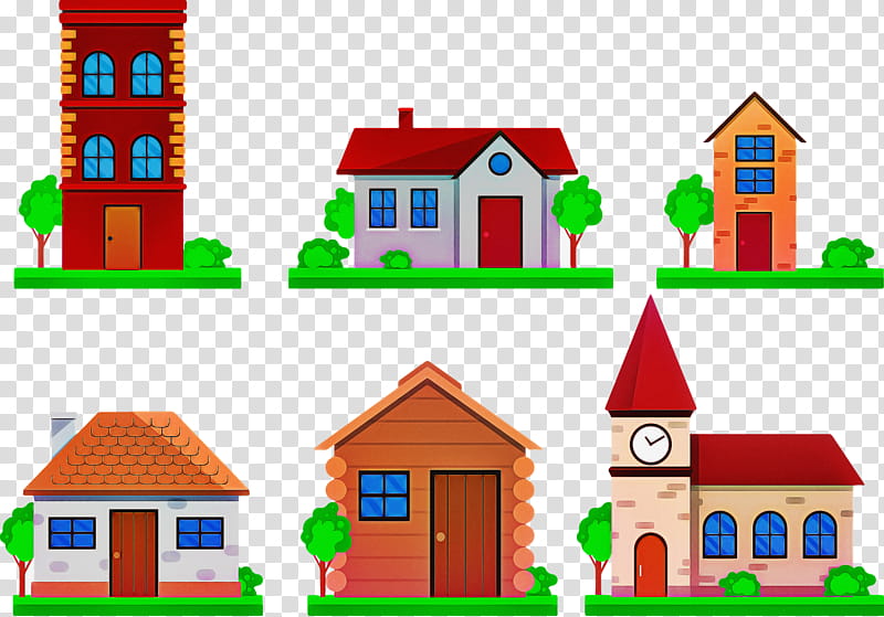 toy block house real estate estate building, Cartoon, Watercolor Painting, Line Art, Art Toys, Residential Area transparent background PNG clipart