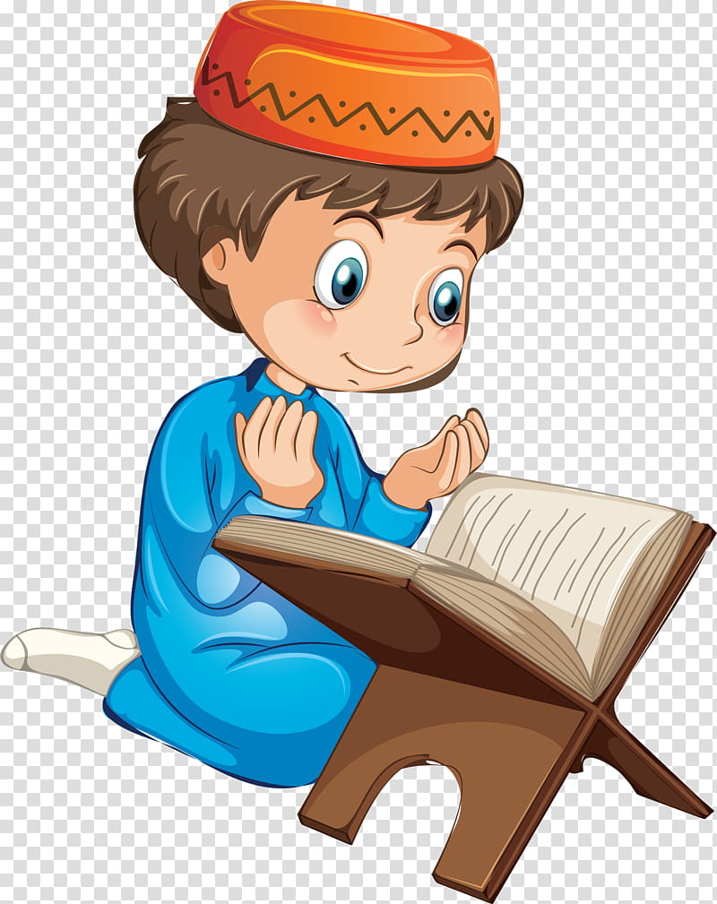 Muslim People, Cartoon, Reading, Sitting transparent background PNG clipart