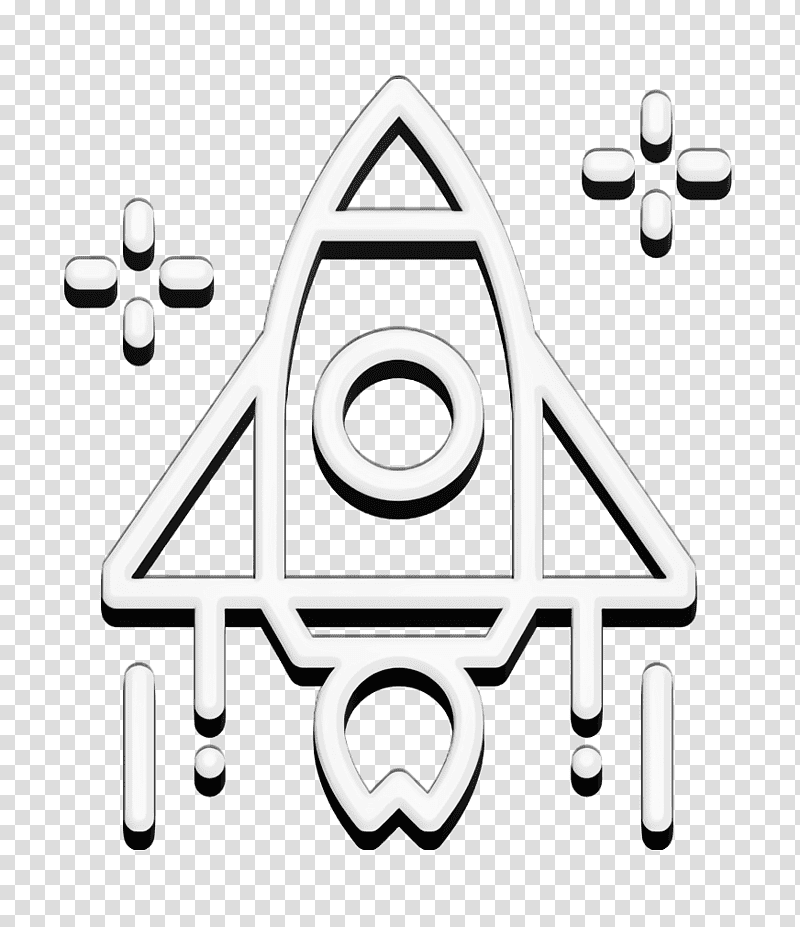 Bioengineering icon Start icon Rocket icon, Black And White
, Symbol, Chemical Symbol, Line, Meter, Geometry transparent background PNG clipart