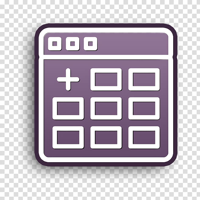Add icon User Interface Vol 3 icon, Purple, Violet, Line, Square, Calculator, Technology, Rectangle transparent background PNG clipart