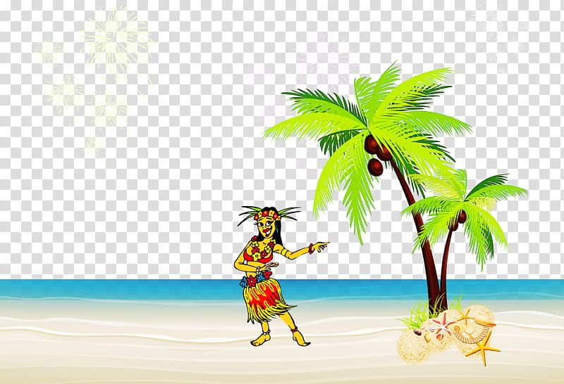 Palm tree, Tropics, Arecales, Caribbean, Vacation, Coconut, Summer
, Cartoon transparent background PNG clipart