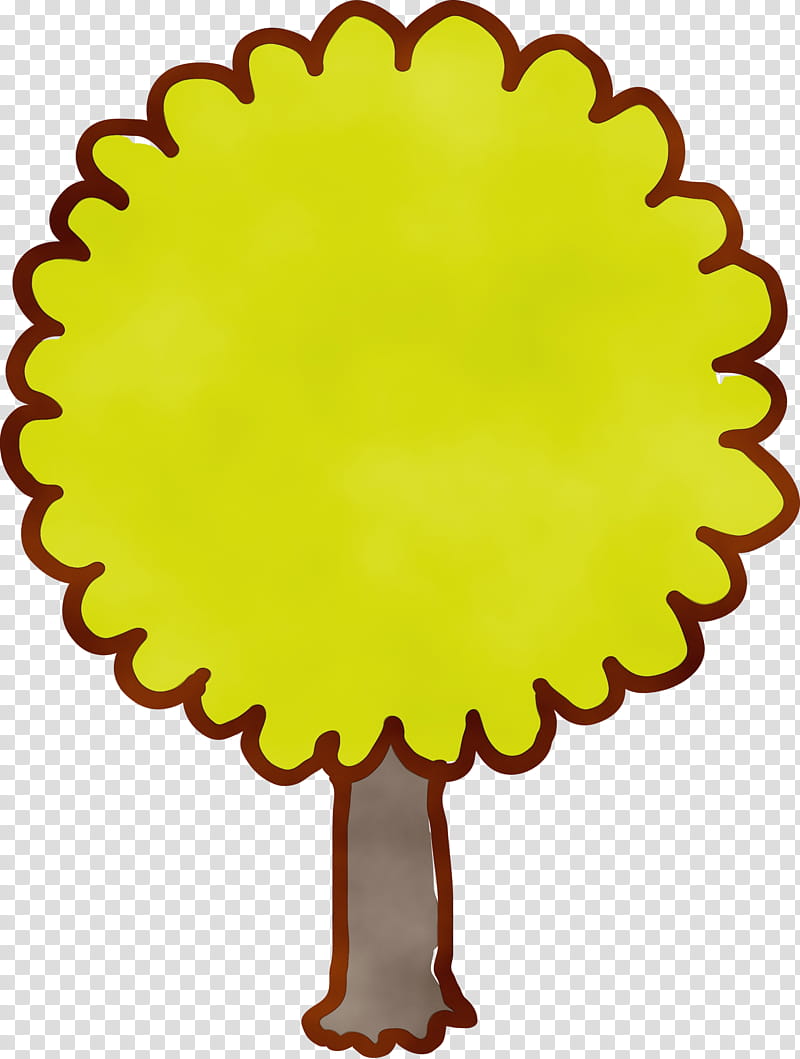 yellow baking cup bottle cap, Cartoon Tree, Abstract Tree, Tree , Watercolor, Paint, Wet Ink transparent background PNG clipart