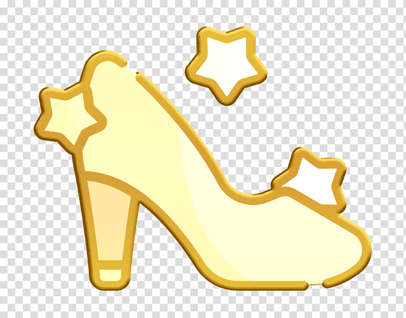 Night Party icon Shoe icon High heels icon, Gold, Yellow, Text, Science, Chemistry transparent background PNG clipart