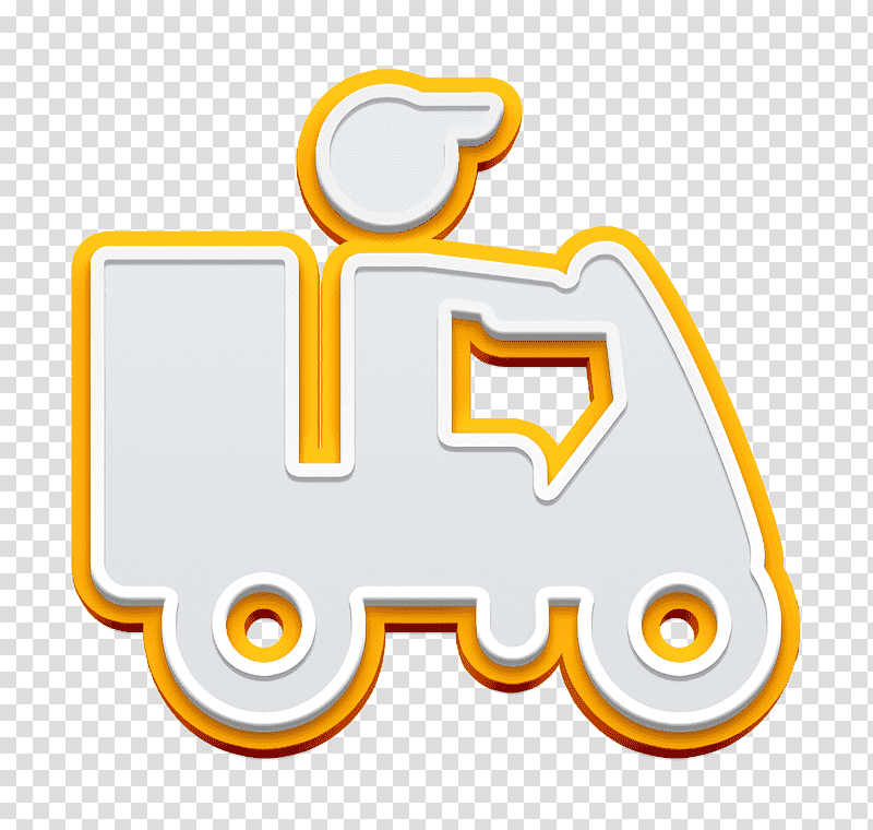 transport icon Delivery icon Motorcycle icon, Delivery Trucks, Men And Boxes Icon, Logo, Symbol, Yellow, Meter transparent background PNG clipart