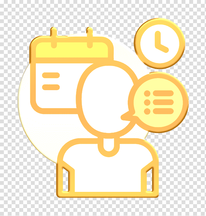 Manager icon Time icon Work icon, Symbol, Chemical Symbol, Yellow, Cartoon, Meter, Line transparent background PNG clipart