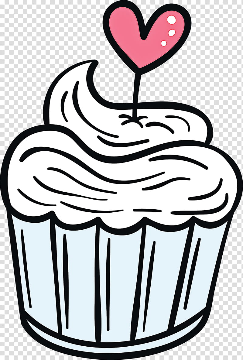 valentines day cupcake heart, Love, Icing, Line Art, Baking Cup, Buttercream, Cake Decorating, Food transparent background PNG clipart