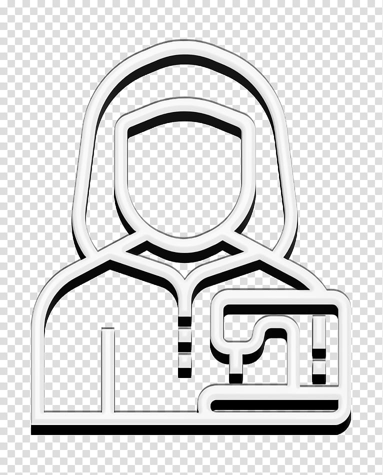 Tailor icon Jobs and Occupations icon Handcraft icon, Padlock, Line, Coloring Book, Line Art transparent background PNG clipart