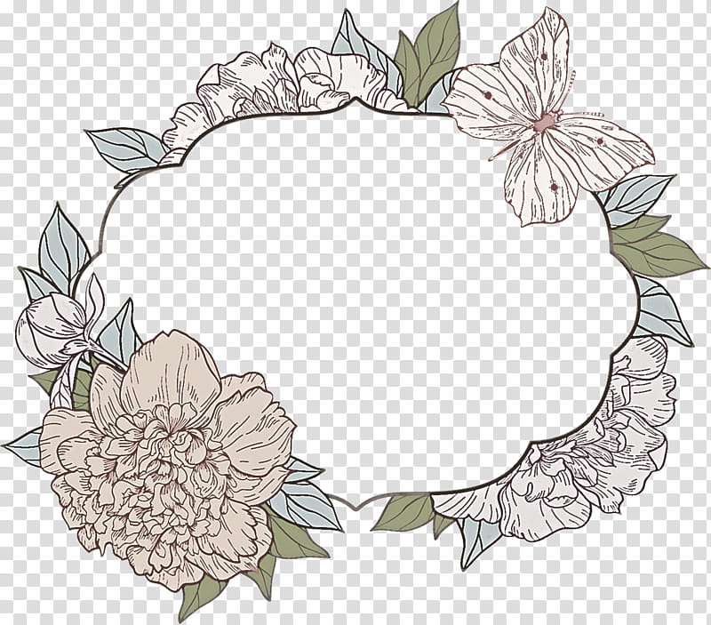 flower oval frame floral oval frame, Leaf, Plant, Floral Design transparent background PNG clipart